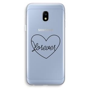 CaseCompany Forever heart black: Samsung Galaxy J3 (2017) Transparant Hoesje