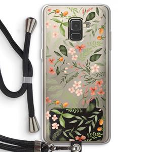 CaseCompany Sweet little flowers: Samsung Galaxy A8 (2018) Transparant Hoesje met koord
