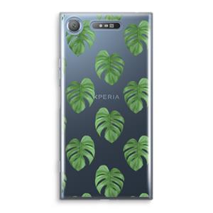CaseCompany Monstera leaves: Sony Xperia XZ1 Transparant Hoesje
