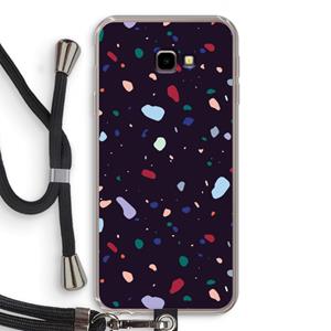 CaseCompany Dark Rounded Terrazzo: Samsung Galaxy J4 Plus Transparant Hoesje met koord