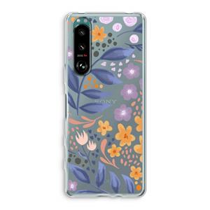 CaseCompany Flowers with blue leaves: Sony Xperia 5 III Transparant Hoesje