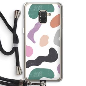 CaseCompany Memphis Shapes: Samsung Galaxy A8 (2018) Transparant Hoesje met koord