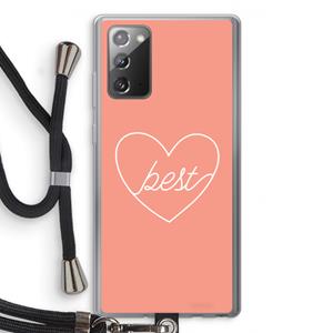 CaseCompany Best heart: Samsung Galaxy Note 20 / Note 20 5G Transparant Hoesje met koord