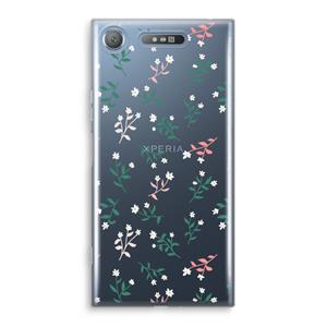 CaseCompany Small white flowers: Sony Xperia XZ1 Transparant Hoesje