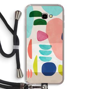 CaseCompany Bold Rounded Shapes: Samsung Galaxy J4 Plus Transparant Hoesje met koord
