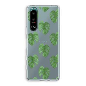 CaseCompany Monstera leaves: Sony Xperia 5 III Transparant Hoesje