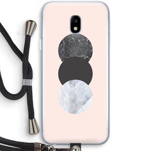 CaseCompany Marmeren cirkels: Samsung Galaxy J3 (2017) Transparant Hoesje met koord