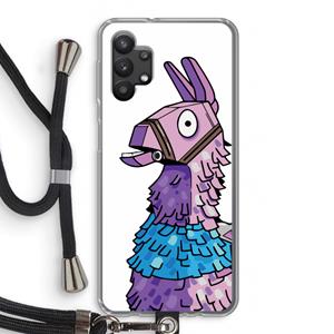 CaseCompany Lama: Samsung Galaxy A32 5G Transparant Hoesje met koord