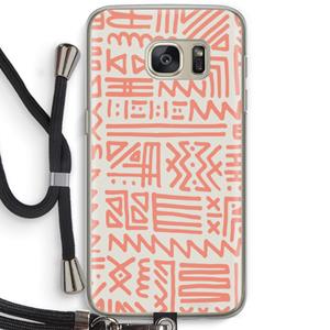 CaseCompany Marrakech Pink: Samsung Galaxy S7 Transparant Hoesje met koord