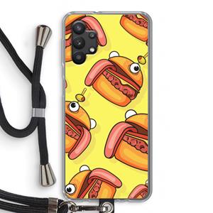 CaseCompany Hamburger: Samsung Galaxy A32 5G Transparant Hoesje met koord
