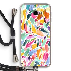 CaseCompany Watercolor Brushstrokes: Samsung Galaxy J4 Plus Transparant Hoesje met koord
