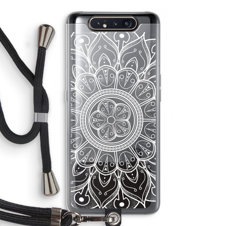 CaseCompany Roses Are Red: Samsung Galaxy A80 Transparant Hoesje met koord