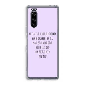 CaseCompany Zelfvertrouwen: Sony Xperia 5 Transparant Hoesje