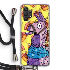 CaseCompany Loot Burger: Samsung Galaxy A32 5G Transparant Hoesje met koord