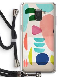 CaseCompany Bold Rounded Shapes: Samsung Galaxy A8 (2018) Transparant Hoesje met koord