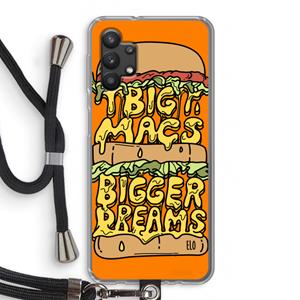 CaseCompany Big Macs Bigger Dreams: Samsung Galaxy A32 5G Transparant Hoesje met koord