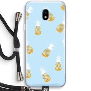 CaseCompany Ananasjes: Samsung Galaxy J3 (2017) Transparant Hoesje met koord