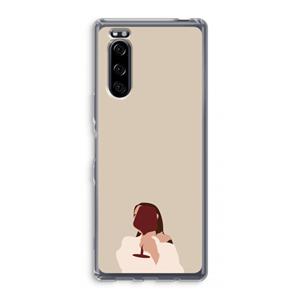 CaseCompany I drink wine: Sony Xperia 5 Transparant Hoesje