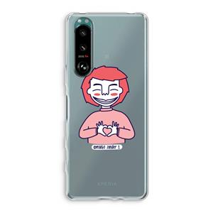 CaseCompany Hartje: Sony Xperia 5 III Transparant Hoesje