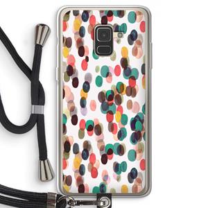 CaseCompany Tropical Dots: Samsung Galaxy A8 (2018) Transparant Hoesje met koord