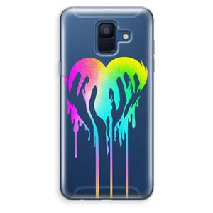 CaseCompany Hold My Heart: Samsung Galaxy A6 (2018) Transparant Hoesje