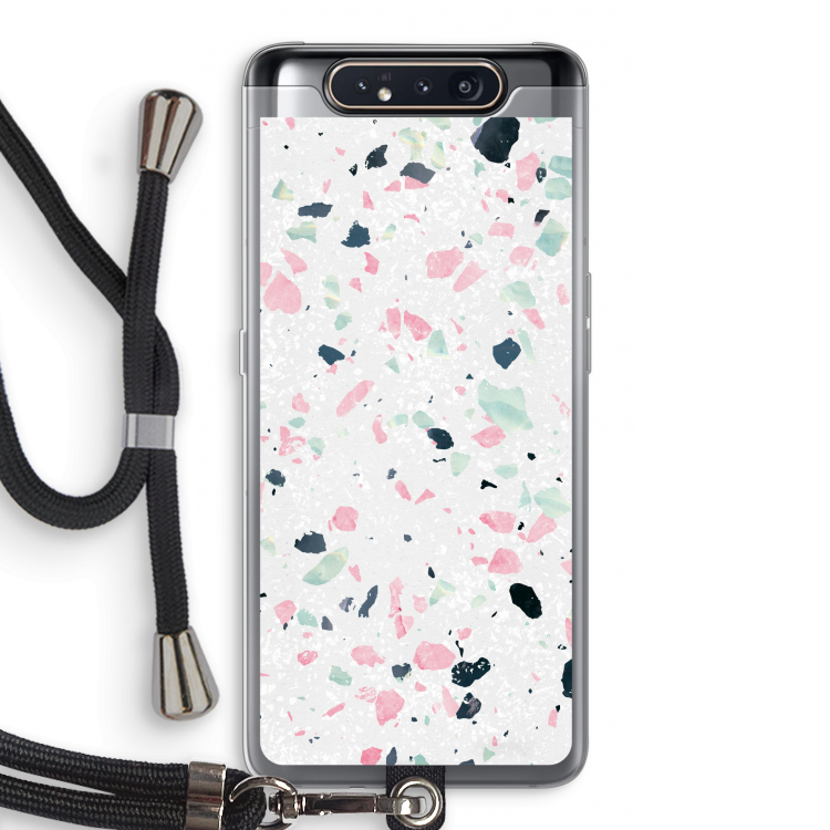 CaseCompany Terrazzo N°3: Samsung Galaxy A80 Transparant Hoesje met koord
