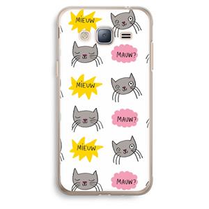 CaseCompany Meow: Samsung Galaxy J3 (2016) Transparant Hoesje