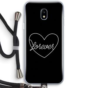 CaseCompany Forever heart black: Samsung Galaxy J3 (2017) Transparant Hoesje met koord