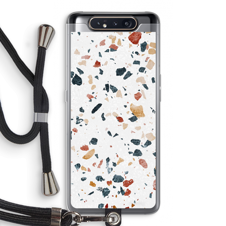 CaseCompany Terrazzo N°4: Samsung Galaxy A80 Transparant Hoesje met koord