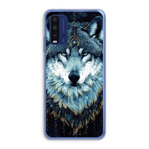 CaseCompany Darkness Wolf: Xiaomi Redmi 9T Transparant Hoesje