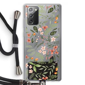 CaseCompany Sweet little flowers: Samsung Galaxy Note 20 / Note 20 5G Transparant Hoesje met koord