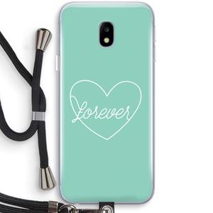 CaseCompany Forever heart pastel: Samsung Galaxy J3 (2017) Transparant Hoesje met koord