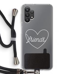 CaseCompany Friends heart pastel: Samsung Galaxy A32 5G Transparant Hoesje met koord