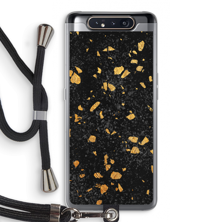 CaseCompany Terrazzo N°7: Samsung Galaxy A80 Transparant Hoesje met koord