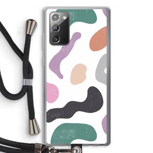 CaseCompany Memphis Shapes: Samsung Galaxy Note 20 / Note 20 5G Transparant Hoesje met koord