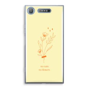 CaseCompany No rain no flowers: Sony Xperia XZ1 Transparant Hoesje