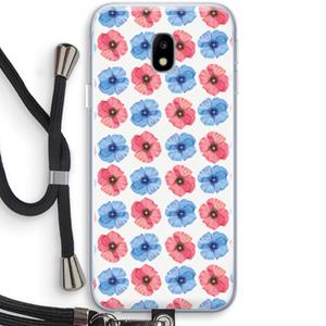 CaseCompany Klaproosjes: Samsung Galaxy J3 (2017) Transparant Hoesje met koord