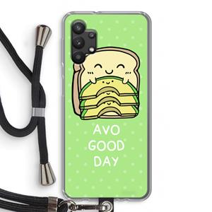 CaseCompany Avo Good Day: Samsung Galaxy A32 5G Transparant Hoesje met koord