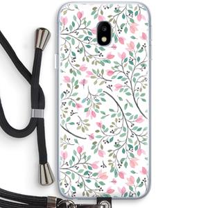 CaseCompany Sierlijke bloemen: Samsung Galaxy J3 (2017) Transparant Hoesje met koord