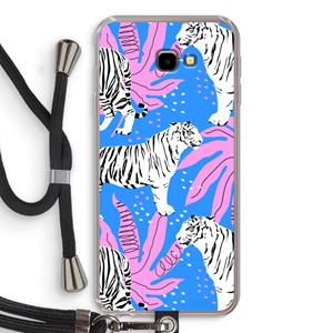 CaseCompany Tijger: Samsung Galaxy J4 Plus Transparant Hoesje met koord