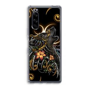 CaseCompany Huilende Wolf: Sony Xperia 5 Transparant Hoesje