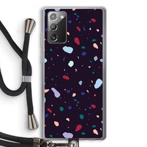 CaseCompany Dark Rounded Terrazzo: Samsung Galaxy Note 20 / Note 20 5G Transparant Hoesje met koord