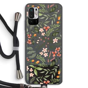 CaseCompany Sweet little flowers: Xiaomi Redmi Note 10 5G Transparant Hoesje met koord