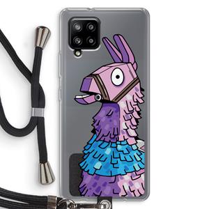 CaseCompany Lama: Samsung Galaxy A42 5G Transparant Hoesje met koord