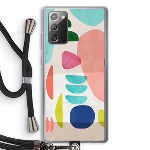 CaseCompany Bold Rounded Shapes: Samsung Galaxy Note 20 / Note 20 5G Transparant Hoesje met koord