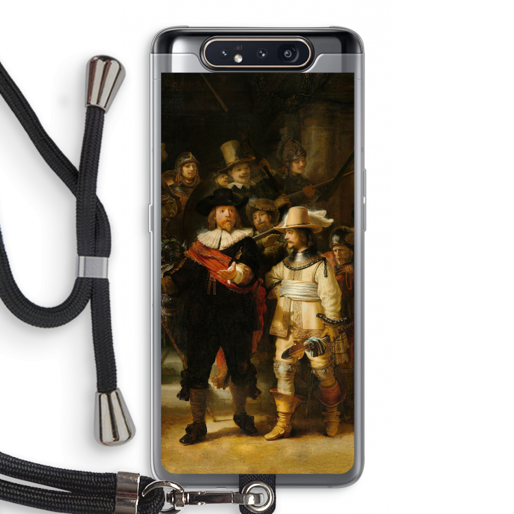 CaseCompany De Nachtwacht: Samsung Galaxy A80 Transparant Hoesje met koord