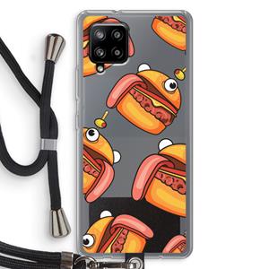 CaseCompany Hamburger: Samsung Galaxy A42 5G Transparant Hoesje met koord