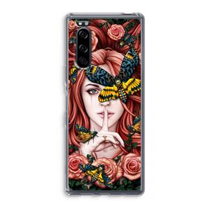 CaseCompany Lady Moth: Sony Xperia 5 Transparant Hoesje