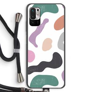 CaseCompany Memphis Shapes: Xiaomi Redmi Note 10 5G Transparant Hoesje met koord