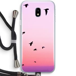 CaseCompany Fly away: Samsung Galaxy J3 (2017) Transparant Hoesje met koord